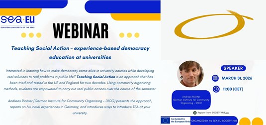 SEA-EU Society Hub Webinar: Teaching Social Action – Experience-Based Democracy Education at Universities